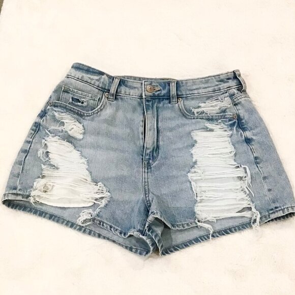 American Eagle 6 Mom Denim Women’s Jeans Shorts Distressed Exposed Pockets - Picture 10 of 10